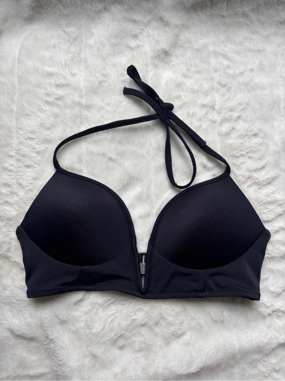 PINK Victoria's Secret Black Halter Bikini Top